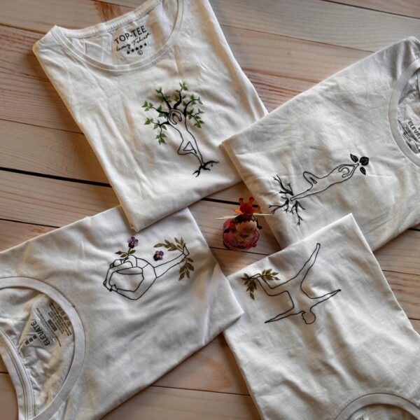 تی شرت های گلدوزی شده با طرح یوگا