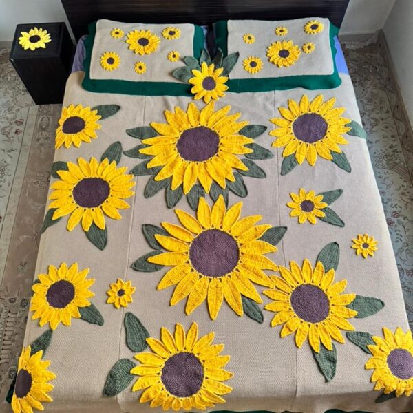 روتختی قلاب بافی طرح آفتابگردان