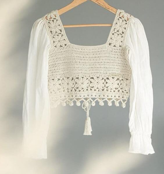 شومیز دست بافت مروارید